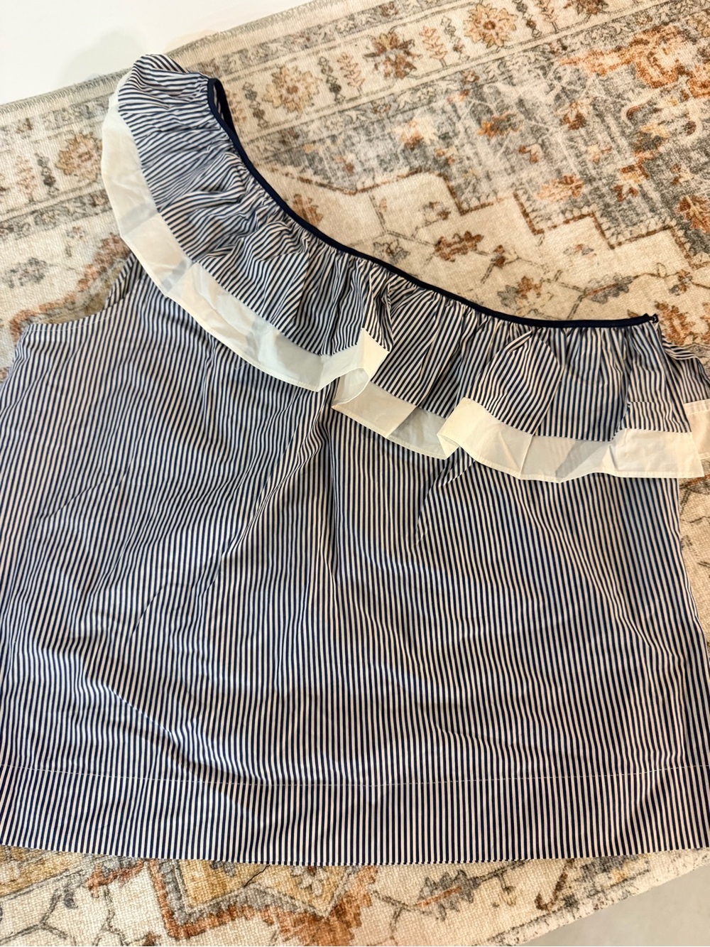 J.‎ Crew One Shoulder Ruffle Poplin Blouse
